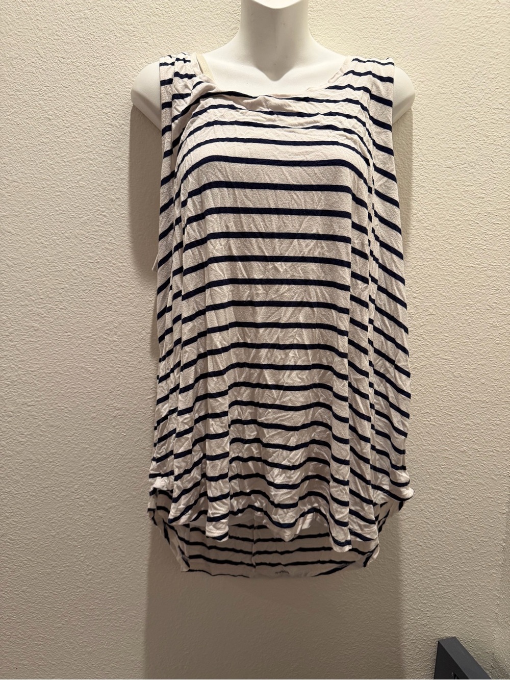 Old Navy Navy and White Striped High-Low Skirt